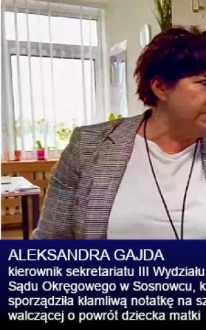[VIDEO] Zawiadomienie o popełnieniu przestępstwa przez kierownik sekretariatu III Wydziału Cywilnego Sądu Okręgowego w Sosnowcu Aleksandrę Gajdę składa dziś w Prokuraturze nasz Redaktor Naczelny. Kłamiąc chciała zaszkodzić matce walczącej o powrót córeczki
