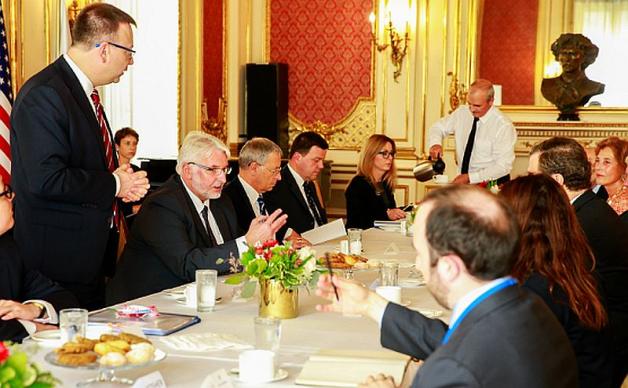 Minister Witold Waszczykowski w Nowym Jorku z ministrami San Marino, Monako, Mozambiku, Tanzanii i Kosowa